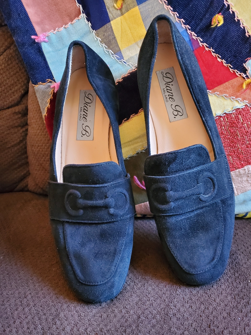 Diane B Milano Women's Black Suede Loafers Size 8.5